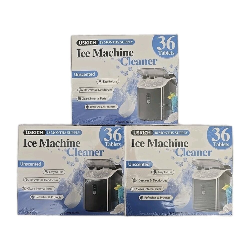 USKICH Ice Machine Cleaner 3-PACK 108 Tablets Each Descales Deodorize